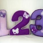 Lilac Butterfly Felt Number Decorations