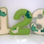 Green Dinosaur Felt Number Nursery Decorations