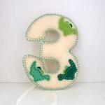Green Dinosaur Felt Number Nursery Decorations