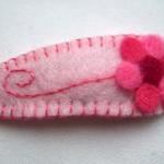 Pink Flower Baby Hair Clips
