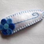 White And Blue Flower Baby Hair Clips