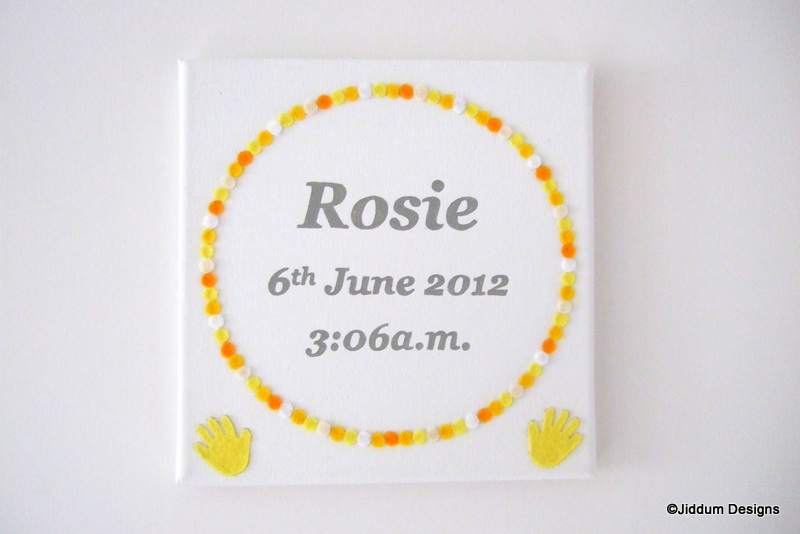 Baby Lemon Personalised Name And Date Wall Decoration