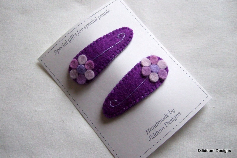 Purple Flower Baby Hair Clips
